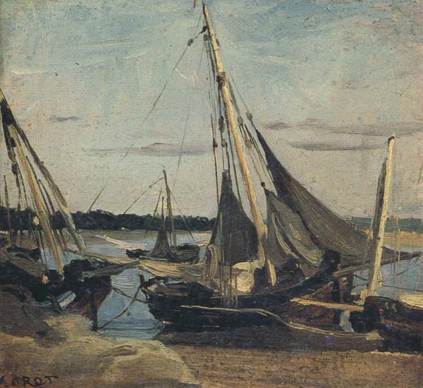 Trouville Fishing Boats Stranded in the Channel (mk40)